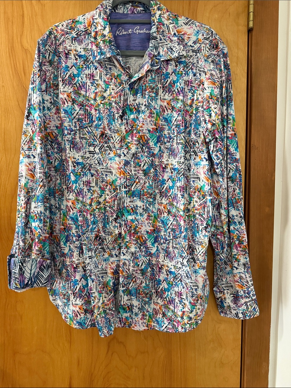 Robert Graham Multicolor Geometric & Paint-Splash Button-Down Shirt